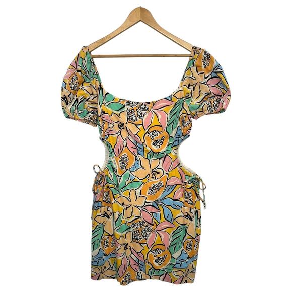 Astr Dresses & Skirts - ASTR The Label Dress Womens XS Orange Talula Tropical Papaya Cutout Linen Blend